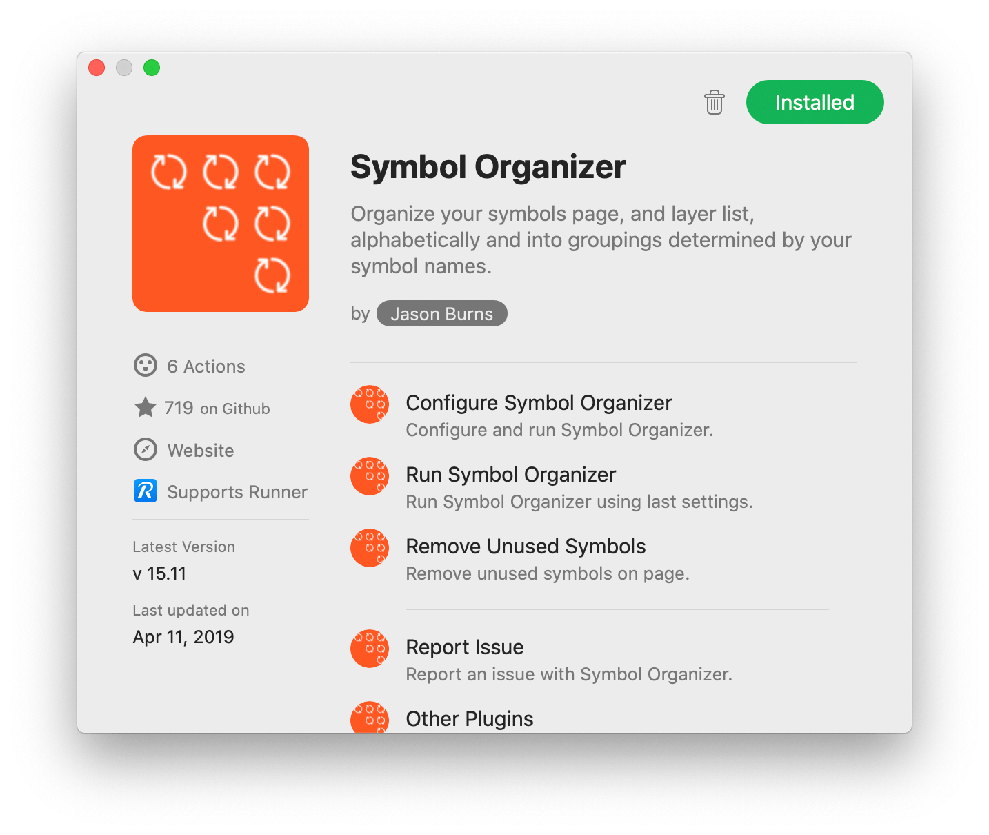 Plugin preview window of Comma Sketch plugin