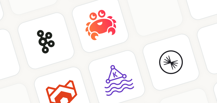 Kafka provider logos — open-source, Redpanda, Kafka Streams, Confluent, and more